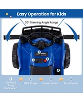 Costway Kids Ride On Electric Atv 6V 4-Wheeler Quad Car with One-Button Start Tread Tires