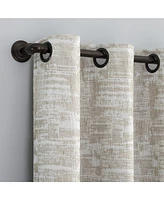 Sun Zero Parrish Distressed Grid Thermal Extreme 100% Blackout Grommet Curtain Panel, 40" x 84"