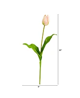 Slickblue 23" Dutch Tulip Artificial Flowers - Set of 12 Faux Tulips for Stylish Arrangements