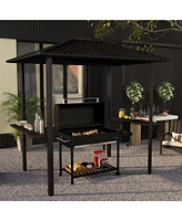 Outsunny 6' x 8' Hardtop Grill Gazebo with Metal Roof and Aluminum Frame