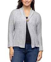 24seven Comfort Apparel Women's Single Button Front Long Sleeve Cardigan