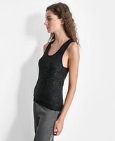 Dkny Women's Round-Neck Sleeveless Sequin Tank Top