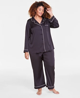 I.n.c. International Concepts Plus Satin Pajama Set, Created for Macy's