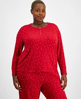 Charter Club Plus Ditsy Star Packaged Pajama Set, Exclusively at Macy's