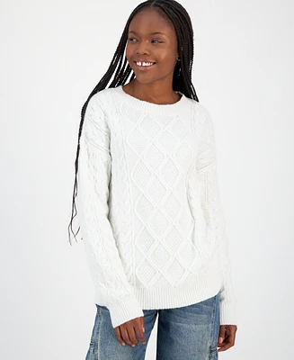Ultra Flirt Juniors' Rory Chunky Cable-Knit Sweater