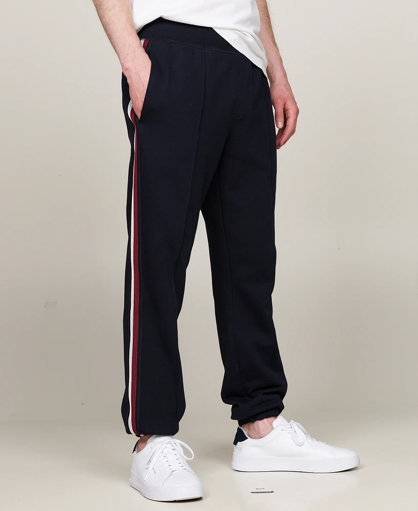 Tommy Hilfiger Men's Signature Stripe Taped Drawstring Joggers