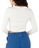 Hurley Juniors' Feel Good Classic Long-Sleeve Cropped Top