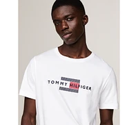 Tommy Hilfiger Men's Short Sleeve Crewneck Flag Embroidered Logo T-Shirt