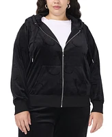Vince Camuto Plus Logo-Velour Zip-Front Hoodie, Created for Macy's