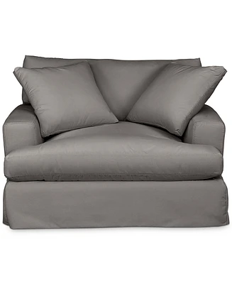 Brenalee 53" Performance Fabric Slipcover Chair and ½ with Two Pillows