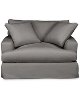 Brenalee 53" Performance Fabric Slipcover Chair and ½ with Two Pillows