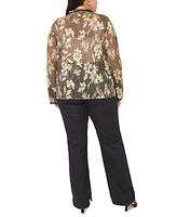 Vince Camuto Plus Floral Metallic Tunic Top