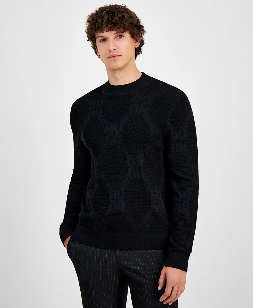 Hugo by Boss Men's Sylor Textured Logo Sweater