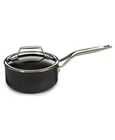 BergHOFF Essentials Non-stick Hard Anodized 6.25" Saucepan 1.3qt. With Glass Lid, Black