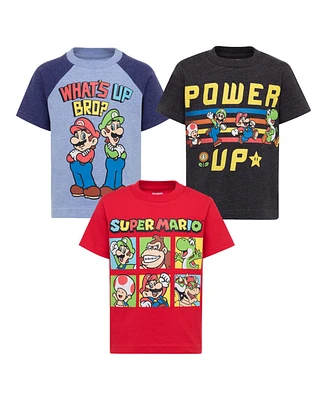 Super Mario Toddler Boys Nintendo Yoshi Toad Donkey Kong Baby 3 Pack T-Shirts to