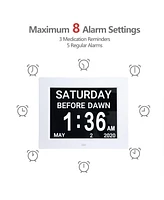 Lcd Day Clock Digital Calendar Alarm Large Dementia Table Home Office 2 Pack