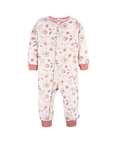 Gerber Baby Girls Footless Fleece Pajamas, 3-Pack