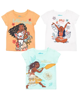 Disney Girls Princess Moana [SizeRangeDescription1] 3 Pack Graphic T-Shirts [SizeDescription1]