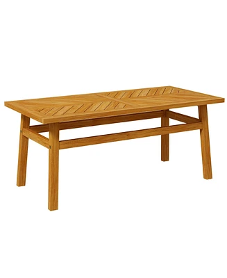 Outsunny Outdoor Coffee Table for Garden Backyard, Acacia Wood