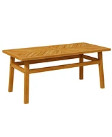 Outsunny Outdoor Coffee Table for Garden Backyard, Acacia Wood