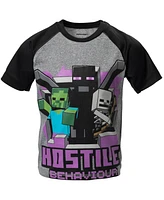 Minecraft Little Boys Creeper Enderman Skeleton 3 Pack Graphic T-Shirts to