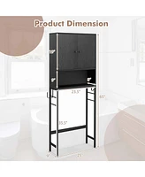 Costway Over The Toilet Storage Cabinet Free Standing Rack with Adjustable Shelf