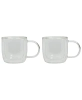 Mr. Coffee Salon Espresso 3 Oz Double Wall Insulated Glasses Mugs (Set of 2)