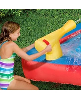 Banzai Hydro Blast Inflatable Play Water Park with Slides and Water Cannons