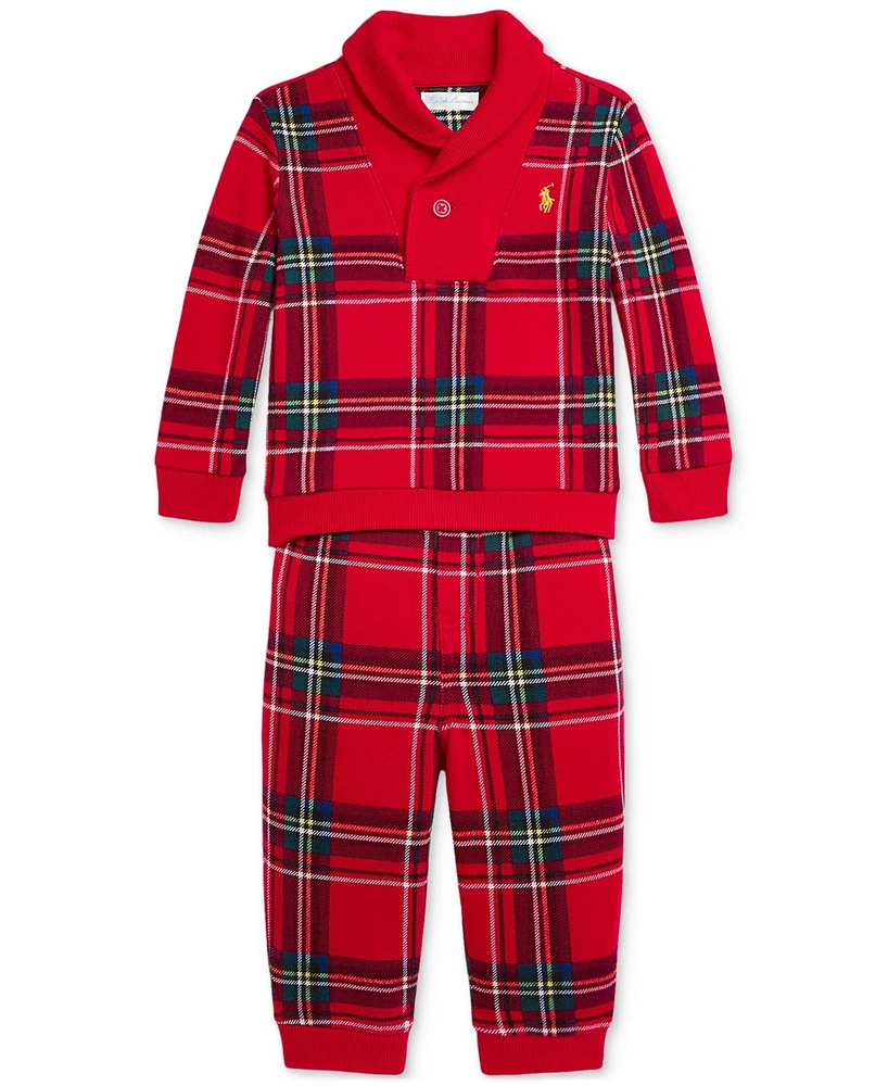 Polo Ralph Lauren Baby Plaid Pullover & Jogger Pants Set