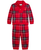 Polo Ralph Lauren Baby Plaid Pullover & Jogger Pants Set