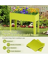 Costway 24" Raised Garden Bed with Legs Metal Elevated Planter Box Drainage Hole Backyard