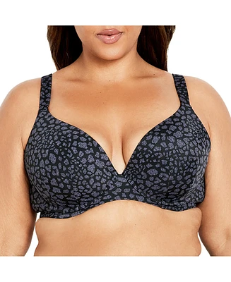 Avenue Plus Fashion Plunge Print Bra