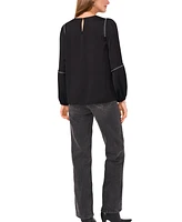 Vince Camuto Women's Grommet-Trim Long-Sleeve Top