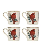 Lenox Winter Greetings Cardinal Mugs, Set of 4