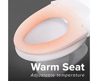 SmartBidet Sb-2000WE Electric Bidet Toilet Seat for Elongated Toilets with Attached Control Panel