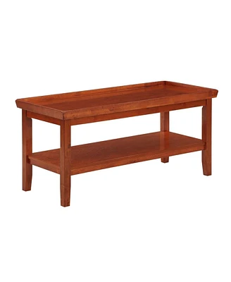 Convenience Concepts 20 x 18 x 42 in. Ledgewood Coffee Table with Shelf, Red