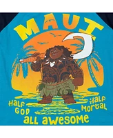 Disney Little Boys Maui Moana Graphic T-Shirt and Mesh Shorts Outfit Set to