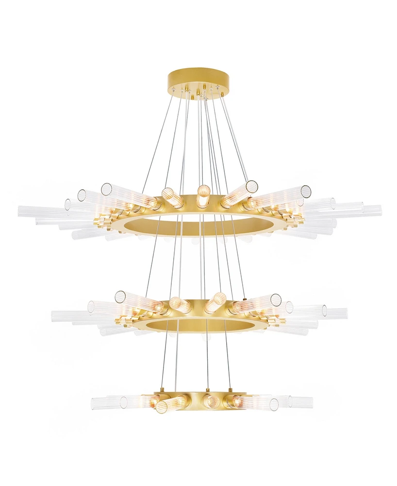 Cwi Lighting 26" Metal Collar 63 Light Chandelier