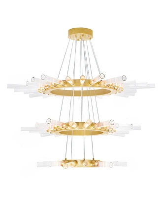 Cwi Lighting 26" Metal Collar 63 Light Chandelier