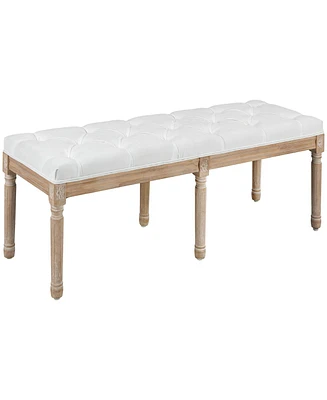 Homcom 46" End of Bed Bench, Upholste Bedroom Bench,