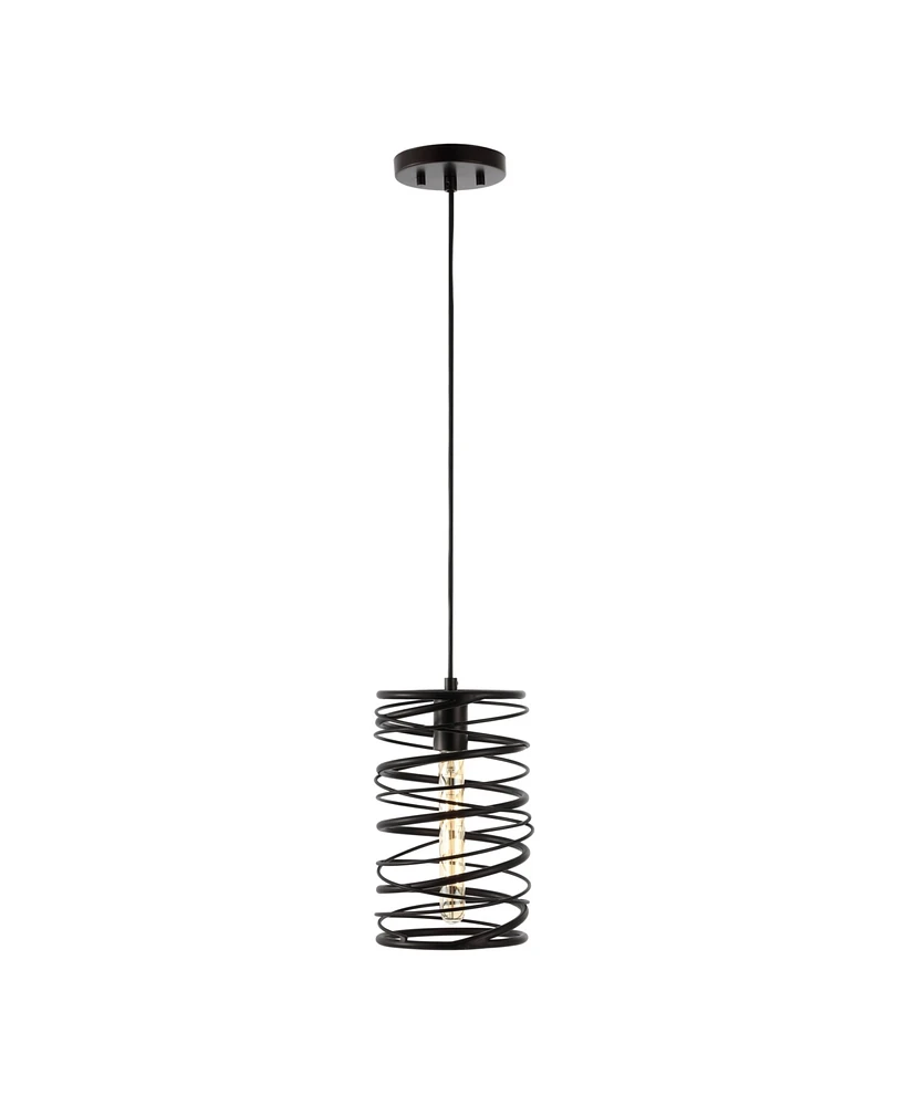 Jonathan Y Helisa 7.25" 1-Light Modern Contemporary Iron Spiral Led Pendant, Oil Rubbed Bronze