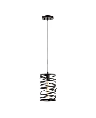 Jonathan Y Helisa 7.25" 1-Light Modern Contemporary Iron Spiral Led Pendant