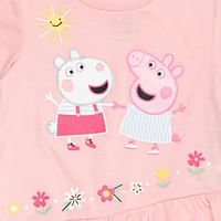 Peppa Pig Girls Peplum T-Shirt and Leggings Outfit Set to