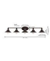 Jonathan Y July 46" 5-Light Metal Vanity Light, Oil Rubbed Bronze