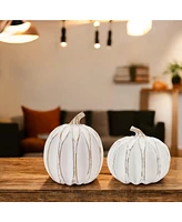 Slickblue Set of 2 Pumpkins – Ideal for Autumn and Halloween Decor