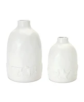 Slickblue Ceramic Farm Animal Vase (Set of 2)