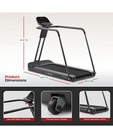 Sunny Health & Fitness Endurance Cardio Running Walking Treadmill with Extended Safety Handrails, Low Wide Deck and SunnyFit App Bluetooth Connectivit