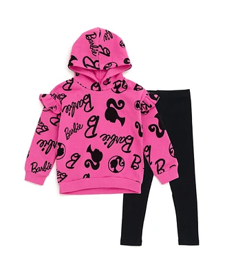 Barbie Girls Fleece Hoodie and Leggings Outfit Set to (2T