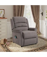 Boyel Living Ergonomic Chenille Fabric Power Lift Recliner Chair for Elderly with 8-Point Massage and Remote Control