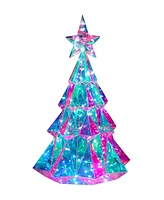 Kurt Adler Pre-Lit Multifunction Led Smart Holographic Christmas Tree, 20 Inches